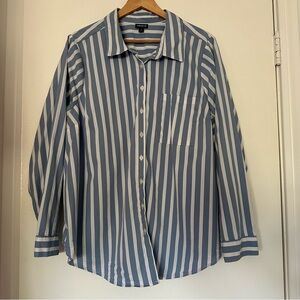 Torrid Blue and White Striped Shirt